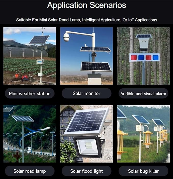 Waveshare Solar Power Manager Module (D) Supports 6V~24V Solar Panel and Type-C Power Adapter 5V/3A Regulated Output for Raspberry Pi/Jetson Nano with Battery Holder (Batteries Not Include)