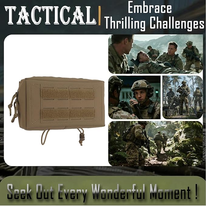 Tactical Drop Pouch Sub Abdominal Carrying Kit Bag Outdoor Multi-Functional Tactical Fanny Pack with Hook and Loop Panel for Vest