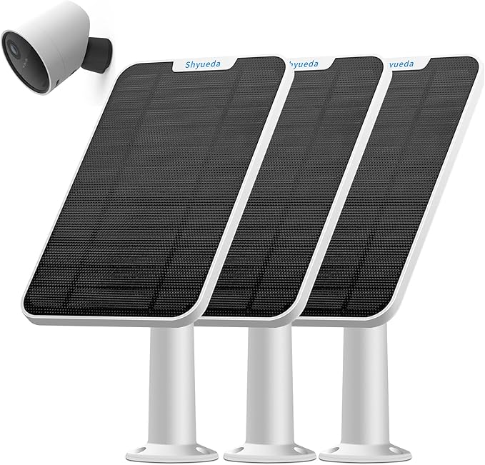 4W Solar Panel Charging Compatible with SimpliSafe Outdoor Security Camera only with 13.1ft Waterproof Micro-USB Head Charging Cable IP65 WeatherproofIncludes Secure Wall Mount(White)