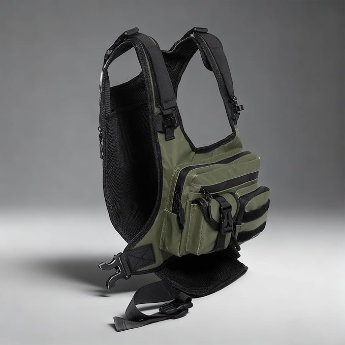 Heavy Duty Adventure Chest Pack Vest for Outdoor Travel Backpacking Training Essential Multi Compartment Running Pack