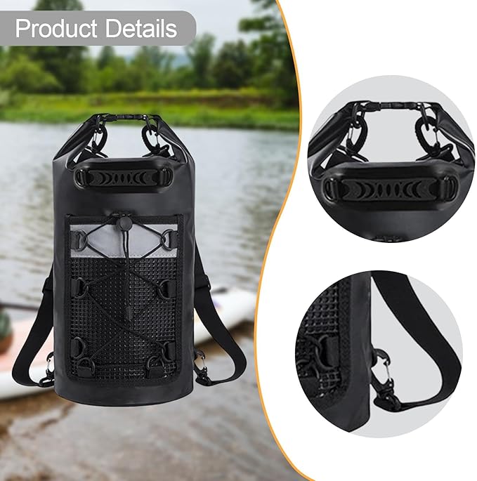Dry Bag IPX6 Waterproof Mesh Pocket Comfortable Backpack Large Capacity for Beach Rafting Fishing Swimming Kayaking