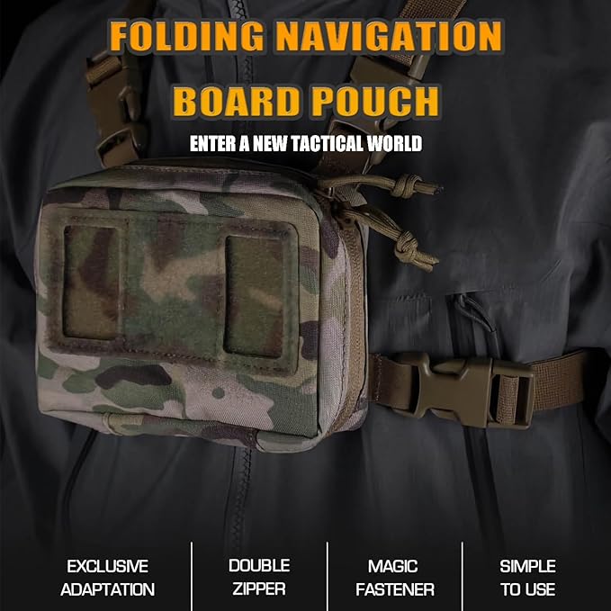 Tactical Phone Pouch Chest Pack for Vest Attachments Phones Chest Mount Outdoor Phone Vest Accessories Molle Pouch