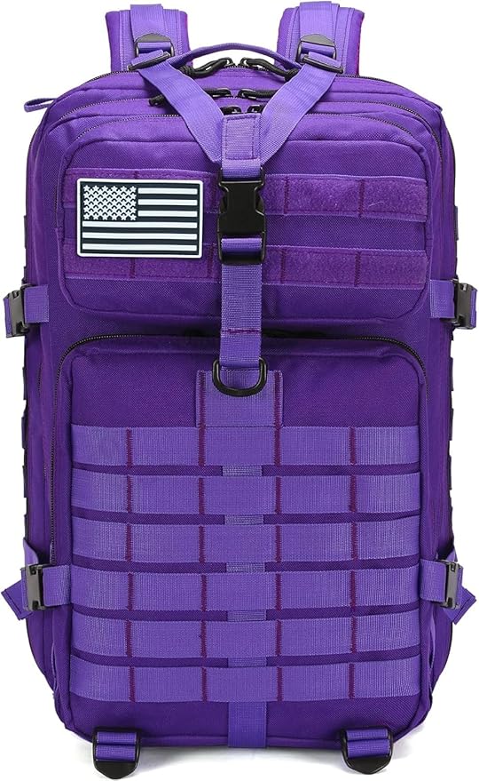 50L Military Tactical Backpack Training Gym Fitness Bag Outdoor Hiking Camping Army Molle Backpacks for Women Travel (Purple)
