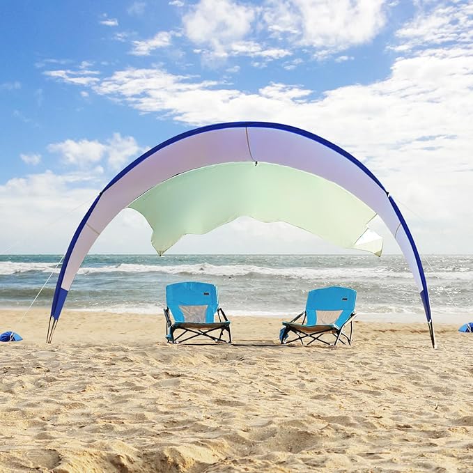 TOBTOS UPF 50+ Pop Up Beach Tent Easy Set Up Beach Umbrella Sun Shelter for 2-3 People UV Protection Portable Sunshade Baby Canopy Cabana Lightweight with Carry Bag
