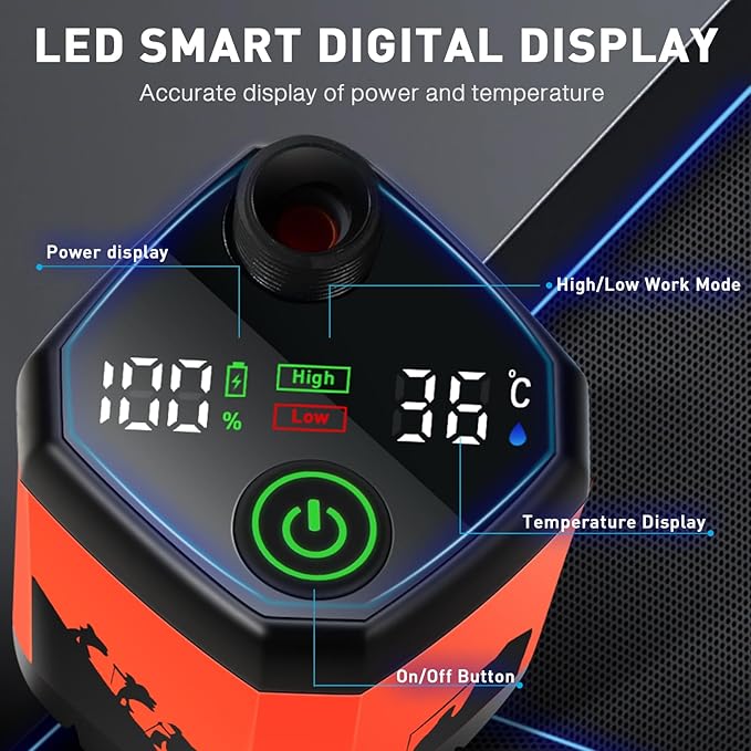 MIAOKE Upgrade Portable Camping Shower 7800mAh Outdoor Electric Shower Rechargeable Pump with Intelligent Digital Display Temperature Display Shower Head for Camping Hiking Traveling