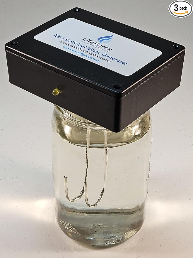 Compact EZ-1 Basic Silver Generator – Battery-Powered DIY Fresh Silver Maker – Portable Kit Makes 32oz in 16 Minutes (10-Gauge)