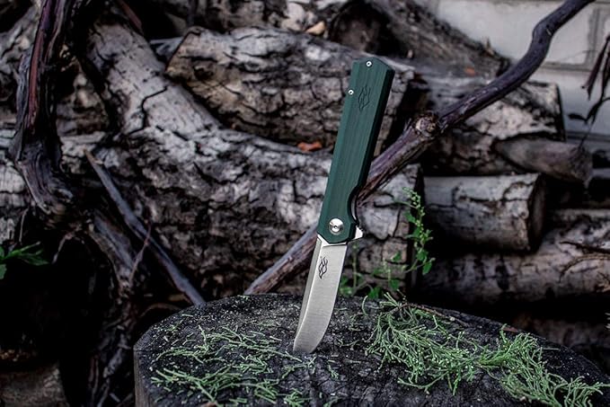Firebird GANZO FH11 Pocket Folding Knife D2 Steel Blade G10 Handle with Clip Hunting Fishing Camping Outdoor EDC Knife (Green)