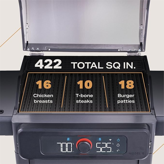 Current Model G Dual Zone Grill Smart Electric Outdoor Grill with 200-700°F Range for Searing &amp Roasting Digital Precision Independent Heat Zones Apartment-Friendly &amp Weather-Resistant Sl