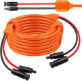 Solar Panel Extension Cable 25FT - MOOKEERF 10AWG+14AWG Solar Wire with Female &amp Male IP68 Waterproof Connector for RV Photovoltaic Systems Home Boat Solar Panels Car