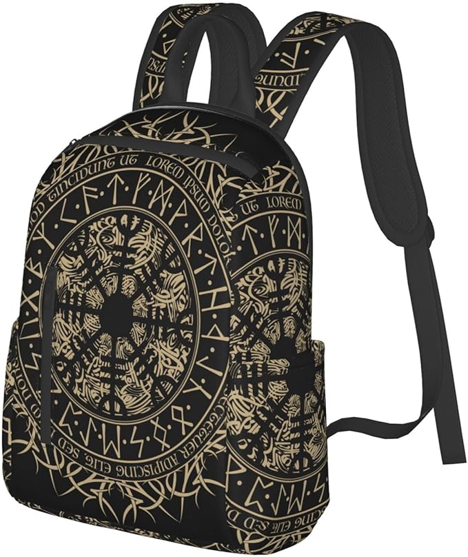 Laptop Backpack Travel Backpack Large Diaper Bag Doctor Bag Backpack for Women &amp Men (Cool Norse Viking Vegvisir runic compass)
