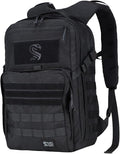 MGFLASHFORCE Molle Military Tactical Backpack for Men 30L Daypack Army Rucksack Pack Bug Out Bag 15.6 Laptop Compartment (Black)