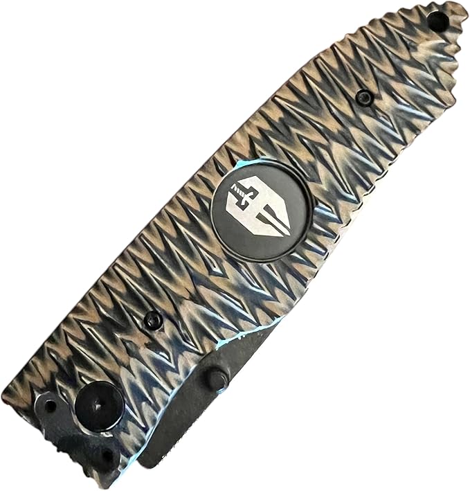 HOFFNER 3.5 EDC Folding Knife with Pocket Clip VG10 Japanese Stainless Steel Black Acid Washed Tanto Blade - (Chiseled Maduro Aggressive Texture Grip) - Camping Hiking Outdoor Survival