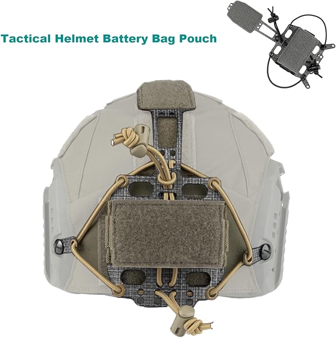 Tactical Helmet Battery Pouch Battery Storage Holder Pack with Hook and Loop Counterweight Bag for Airsoft Helmet