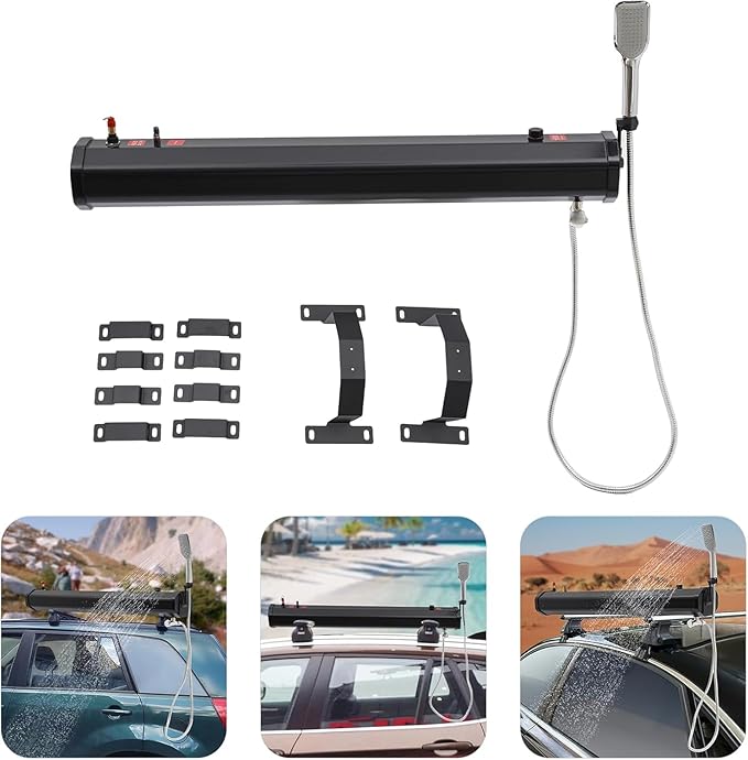 5.28 Gallon Self-Pressurized Water Tank with a Shower and Hosefor Camping Showers Bumper Mount or Bed Mount Vehicle Water Storage for Trucks &amp Off Road Vehicles