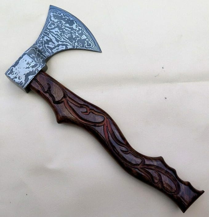 KE-0776-HK Peter Szabo Viking Axe 16 Damascus Steel Axe Custom and Handmade Northman Axe