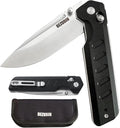 Folding Pocket Knife 3.25 VG10 Blade EDC Folding Knife with Safety Axis Lock Black G10 Handle Hunting Camping Knife with Thumb Stud Opener