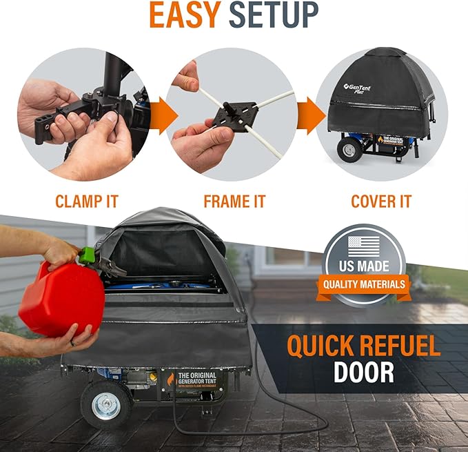 GenTent Open Frame Running Cover – Universal Kit Generator Tent (Black Original - Plus)