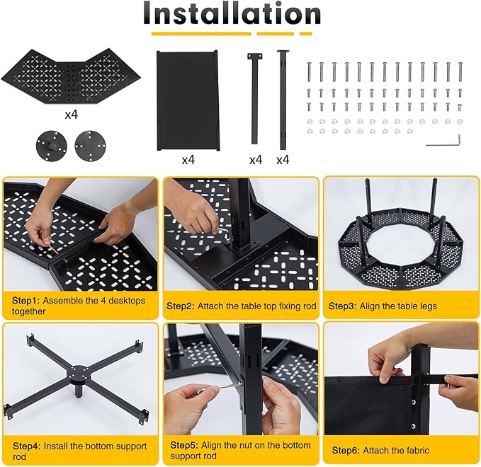38 Inch Fire Pit Surround Tabletop for Solo Stove Bonfire up to 17.5 and Most Wood Burning Fire Pits 18.4 in Inner Coated Metal Outdoor Fire Pit Table with 360° Safety Barrier