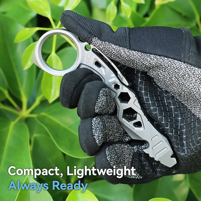 KANSEPT PryMate Plain Titanium Pry Bar Multitool with Glass Breaker Bottle Opener Hex Bit Pocket Cilp or Keychain for Your Versatile Companion for Everyday Carry and Camping Accessories G008A1
