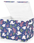 Storage Box Cute Axolotl Salamander Closet Storage Bins with Lids Foldable Oxford Fabric Storage Box for Home Bedroom Closet Office (16.5x12.6x11.8 in)