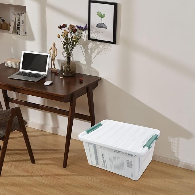 36 Quart Large Plastic Storage Box Clear Plastic Storage Totes 4 Packs