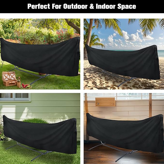 Outdoor Hammock Cover 122 x 7 x 32 inch – Waterproof Heavy Duty Hammock Stand Cover Fits Curved and Straight Frame Hammocks