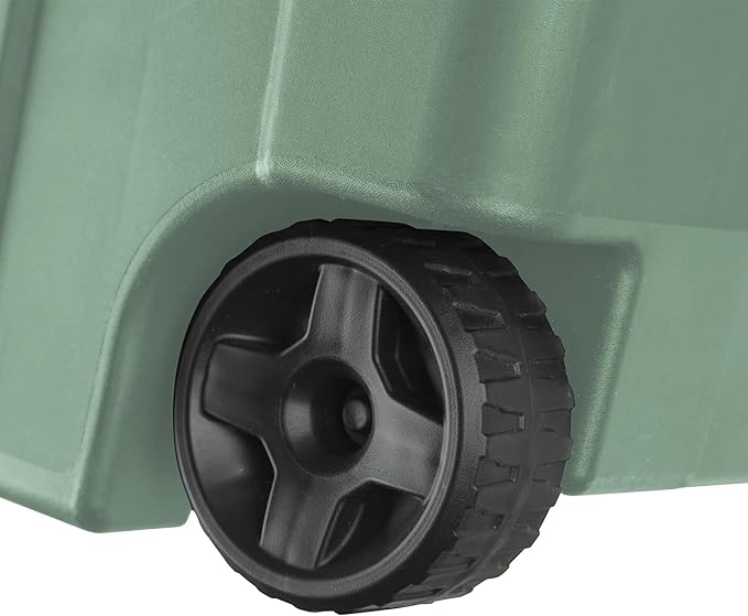 40 Gallon Light Green Rolling Industrial Storage Bins 2-Pack Heavy-Duty Plastic with Leakproof Lid &amp Latches Stackable for Garage Warehouse Equipment Transport
