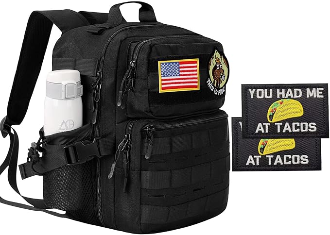 9L Tactical Mini EDC Backpack + Taco Embroidered Patch Bundle | Modular Outdoor Gear Set