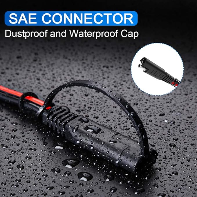 ELECTOP 15ft 10AWG SAE Extension Cable with Quick Connect Disconnect SAE Power Connector for Automotive RV Motorcycle Solar Panel &amp Battery Charging