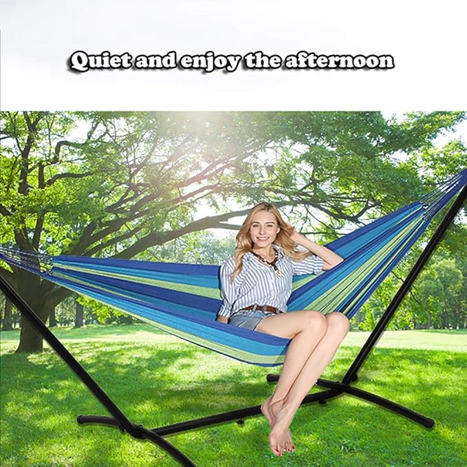 Hammock Stand Portable Heavy Duty Hammock Stand Steel 9ft Stand for Outdoor Patio or Indoor with Carrying Case 2 Person 330 Capacity (No Hammock)