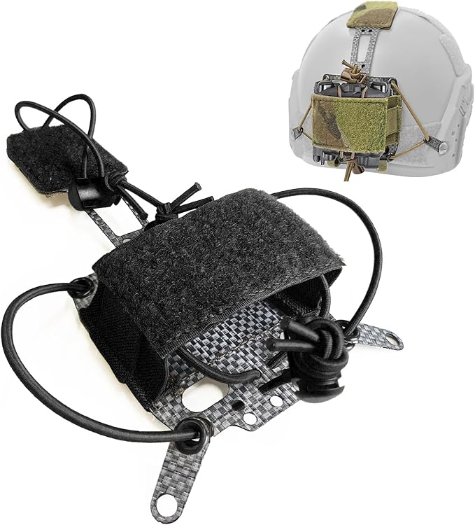 Tactical Helmet Battery Pouch Battery Storage Holder Pack with Hook and Loop Counterweight Bag for Airsoft Helmet