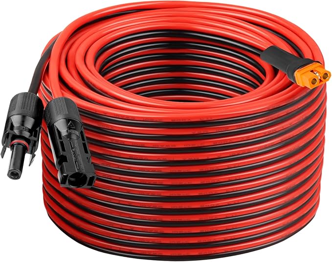 10AWG 100FT Solar to XT60i Extension Cable 3 6 10 35 50 75 100FT Heavy Duty Adapter Cable Connector XT60i Wire for Portable Power Station Solar Panel RV Battery