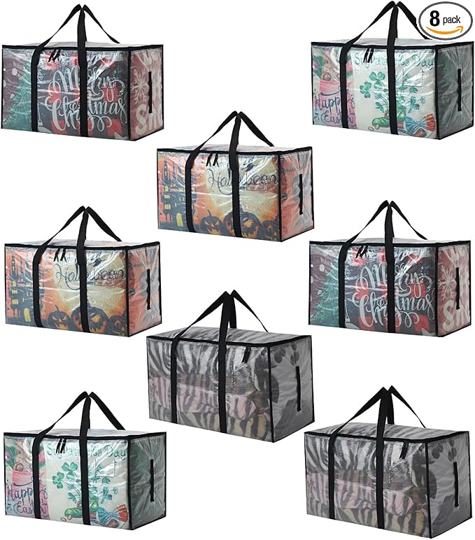 8 Pack Heavy Duty 93L (24.5 Gallon) Stackable Plastic Storage Bins with Lids Clear Totes – For Home Organization and Storage Sturdy and Reusable Alternative to Moving Bags