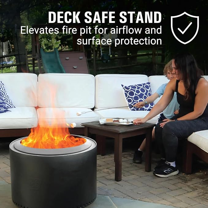 Coleman Cityscapes 15” Smokeless Fire Pit Round Wood Burning Fire Pit Outdoor Accessory for Backyard Deck Patio Black