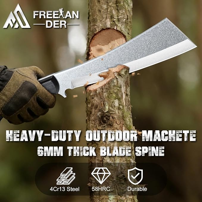 Freelander Japanese Machete for Cutting Trees Heavy Duty and 8.3'' Throwing Axe Set