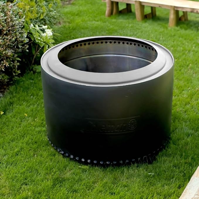 Coleman Cityscapes 20” Smokeless Fire Pit Large Round Wood Burning Fire Pit Outdoor Accessory for Backyard Deck Patio Black