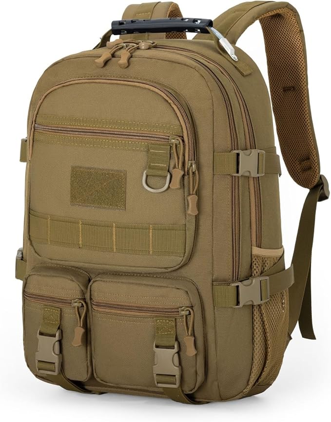 Tactical Backpack Military Outdoors Large Capacity Multi-layer Assault Bug Heavy Duty Molle Bag for Travel Outdoors(Khaki)