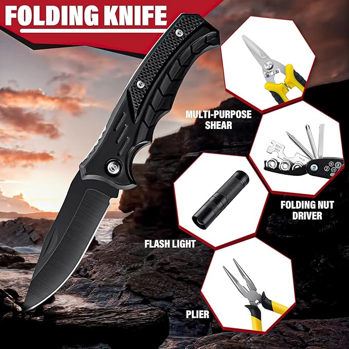 Golden Bird Survival Shovel Set - Multi-Tool Folding Camping Shovel with Carrying Case for Outdoor 30 Inch Lengthened Handle Tactical Shovels Off-Road Sand &amp Snow for Men Women