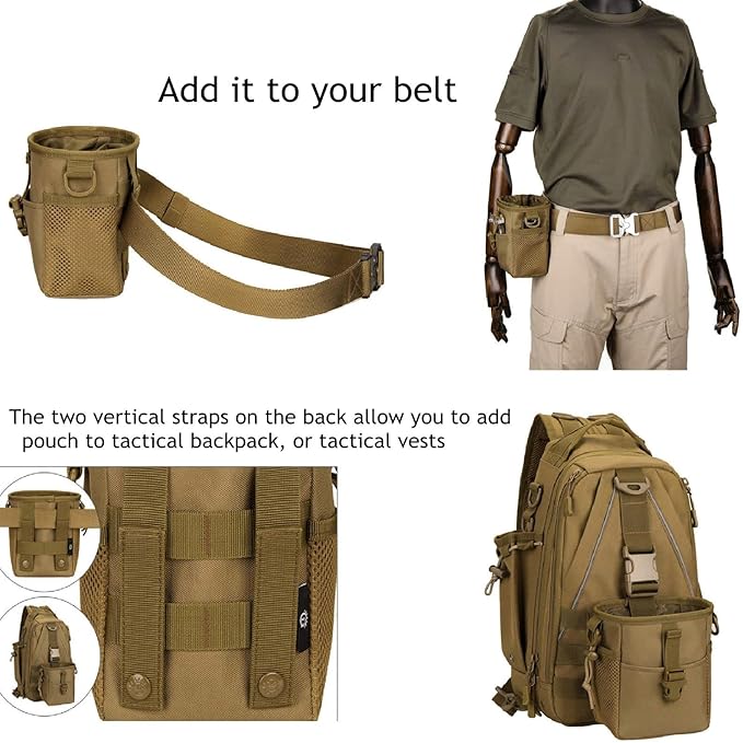 Tactical Slingshot Balls Pouch Molle Drawstring Small Dump Pouch Military Storage Case Holster Utility Belt Fanny Hip Holster Bag Gadget Gear Pack Tool Pocket