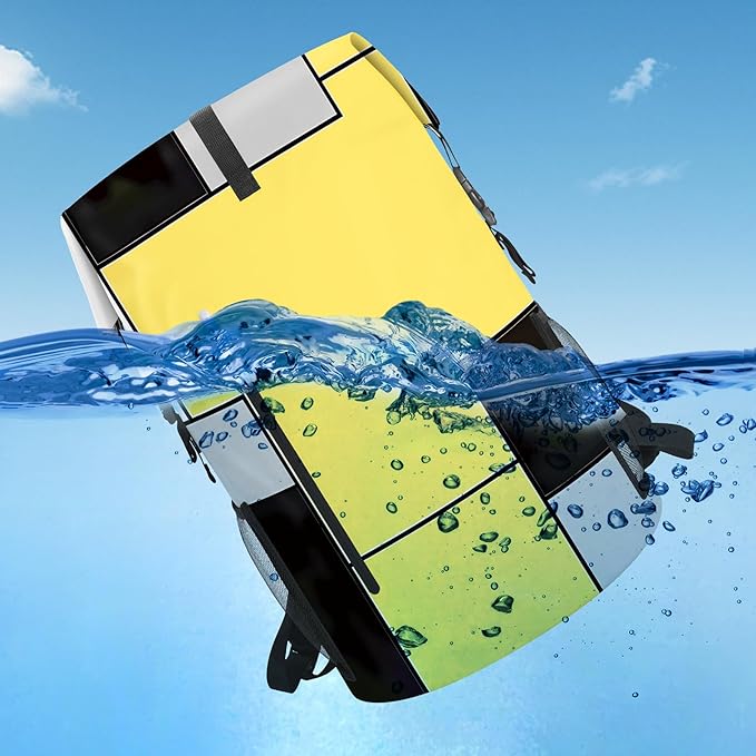 Waterproof Dry Bag Heavy Duty Marine Dry Bags for Kayaking Hiking Yellow Black Backpack Roll-Top Closure Bag - Backpack Waterproof Phone Case 35L/55L/85L
