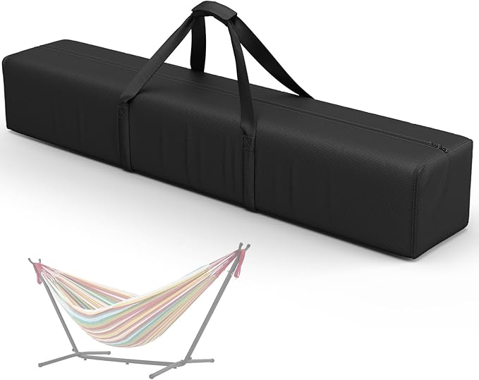 COSHNIBI Hammock Storage BagWaterproof Heavy Duty Hammock Cover Portable Hammocks Stand Carrying Bag with Zipper Closure- 62''L x 10''W x 10''HBlack