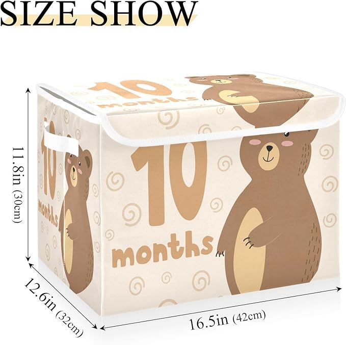 10_months Storage Bins with Lid Foldable Closet Organizers Garage Storage Bins for Home Studyroom Office Basket