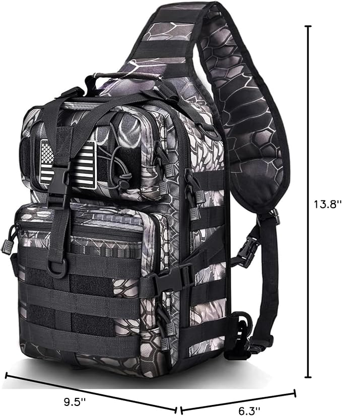 HAOMUK Tactical Sling Bag Pack Military Rover Shoulder Sling Backpack EDC Molle Assault Range Bag