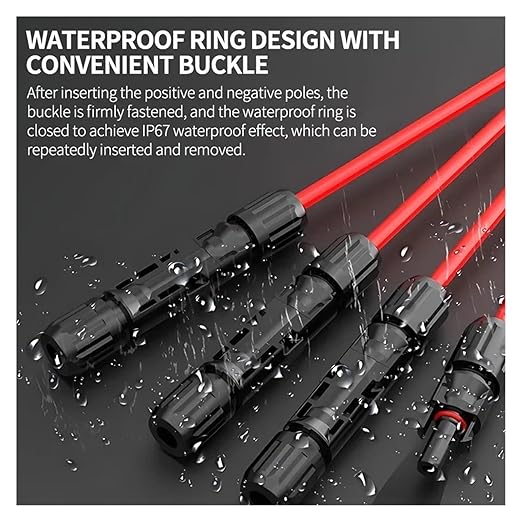 Solar Cable Connectors 600/200/100/40/20/10 Pcs DC Solar Connector 1000V30A Panel Stecker IP67 Waterproof Connectors Kit for PV/MC Cable 2.5/4/6mm2(100pcs(50pairs))