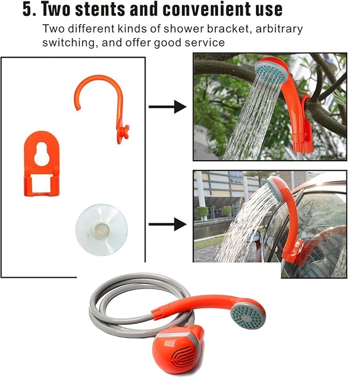 KSTYLE Portable Showers Camping Shower Camping Shower with Submersible Pump Portable Outdoor Shower Water Pump for CampingOrange