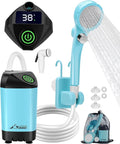 WADEO Portable Shower for Camping Outdoor Electric Shower Rechargeable Pump with Intelligent Digital Display Camping Shower Head Nozzle for Camping Hiking Traveling Washing