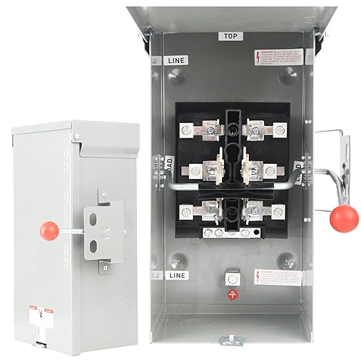 Generator Transfer Switch 100A Manual Transfer Switch for Home Generator Heavy Duty Double-Throw 120/240V24000W for Indoor Outdoor UseNEMA 4X Standards