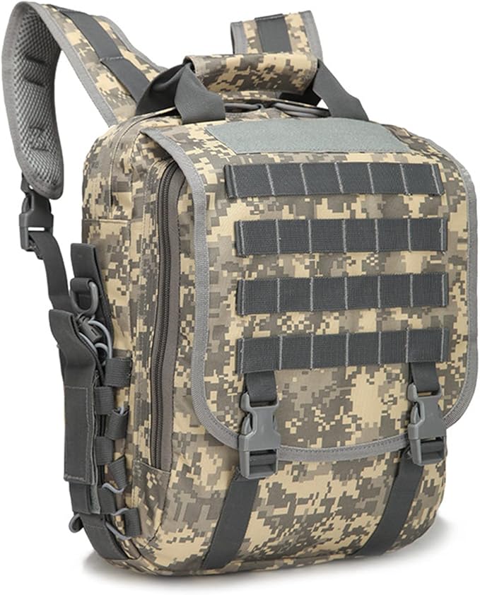 Waterproof Military Tactical Molle Backpack 14(inch) Laptop Sling Bag for Hiking Travel Trekking Camping