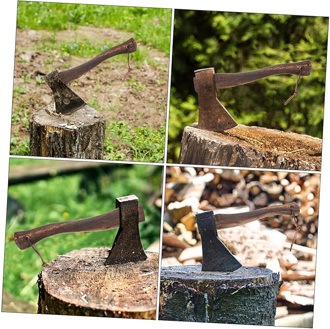 Holibanna Mini Axe Handle 2Pcs Ergonomic Wooden Grip for Hatchets Sturdy Solid Wood Replacement Handles for Camping and Outdoor Wood Splitting