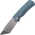 Petrified fish PFP01T Beluga3.58 K110 Black Stonewashed Blade 157g Micarta Handle Front Flipper Liner lock Folding knife (Blue Micarta Stonewashed)
